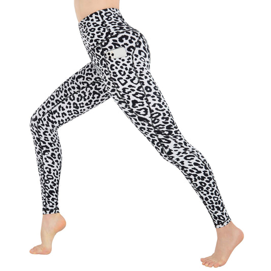 iKeep<sup>&reg;</sup> Women's Leopard High Waist Yoga Pants with Pockets