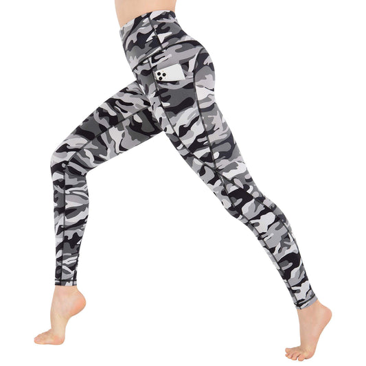 iKeep<sup>&reg;</sup> Women's Camouflage High Waist Yoga Pants with Pockets