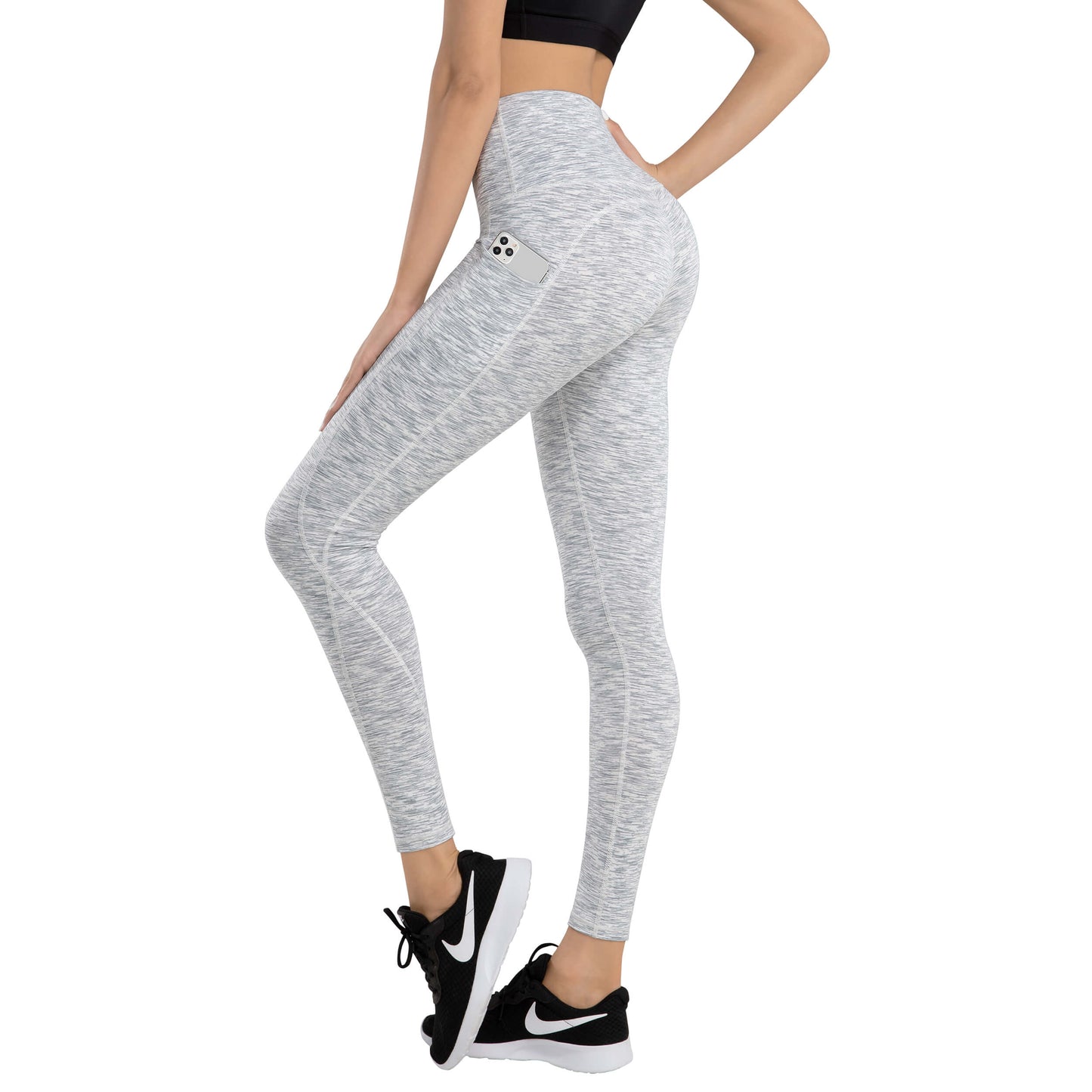 iKeep<sup>&reg;</sup> High Waist Yoga Pants for women-Satin printed