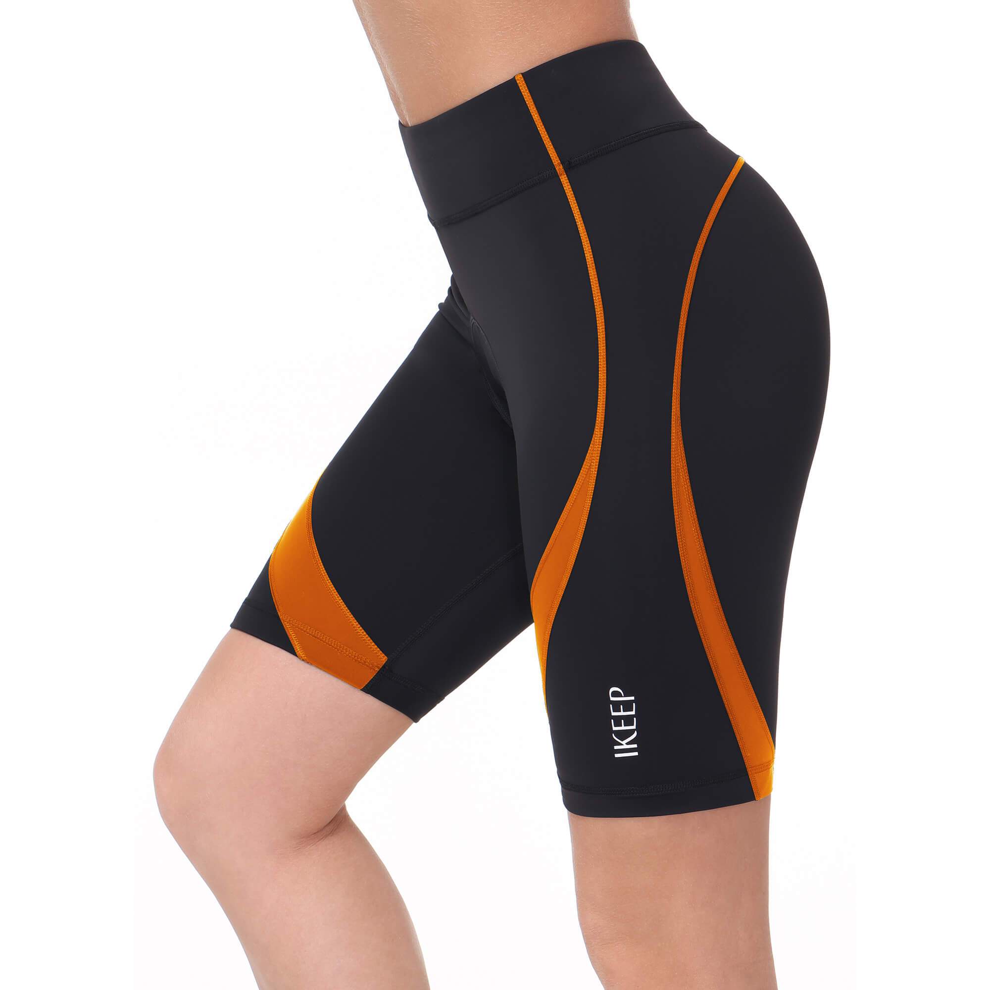 Black and orange hotsell biker shorts