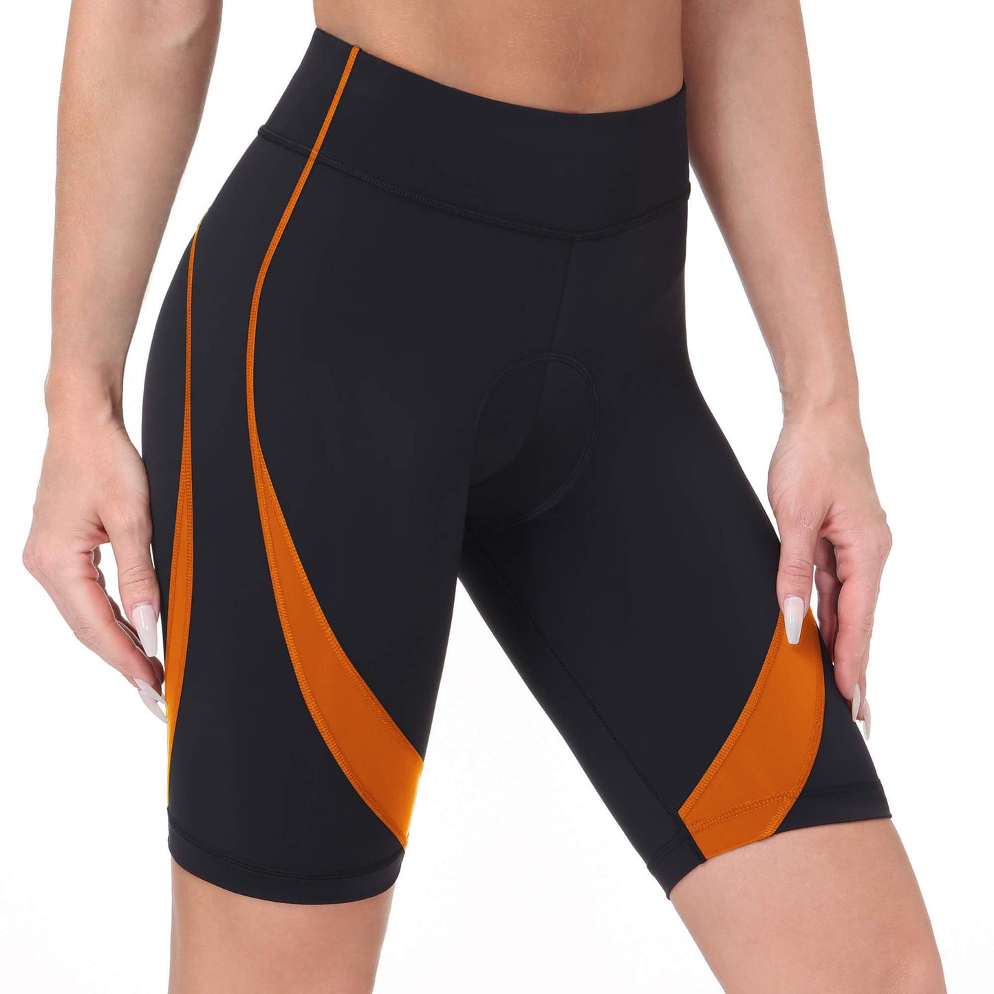 iKeep<sup>&reg;</sup> Women's High Waist Cycling Shorts | Black-orange